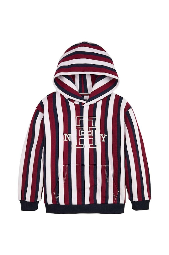 Tommy Hilfiger bluza bawełniana dziecięca z kapturem bordowy KS0KS00495.9BYX