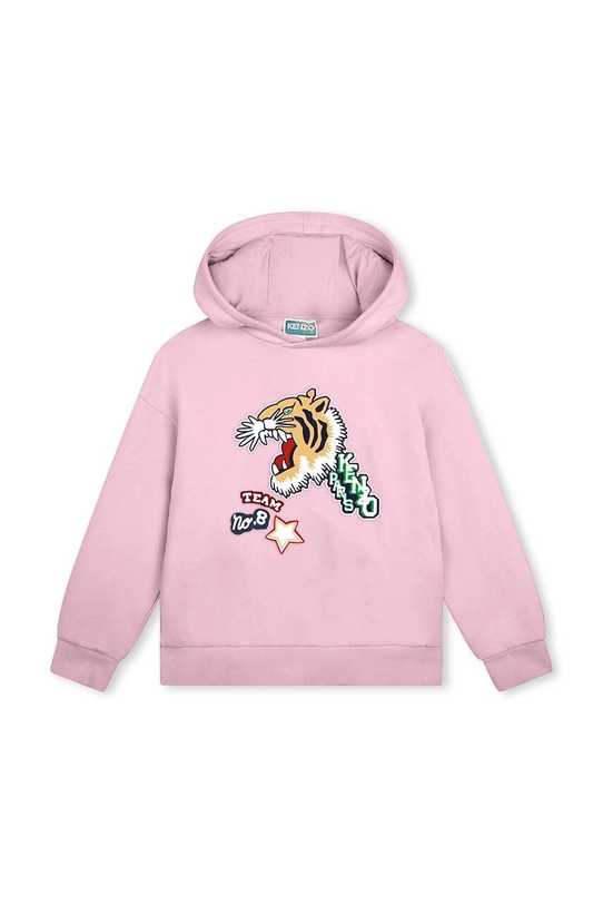 Дитяча бавовняна кофта Kenzo Kids з капюшоном рожевий K15693.86.108