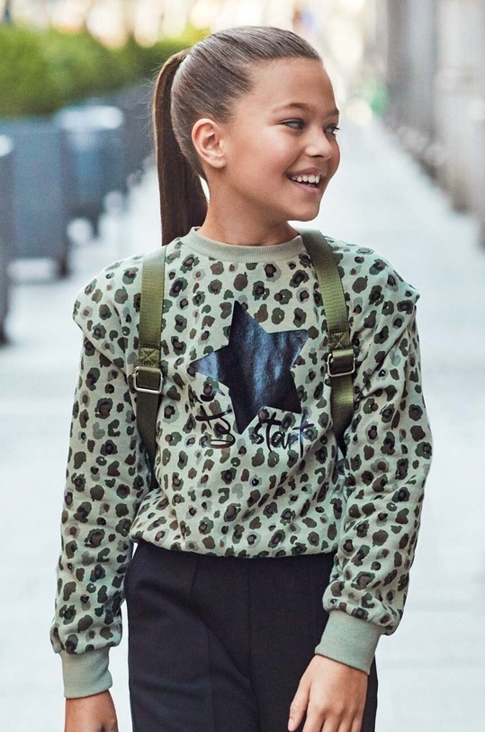 Detská mikina Mayoral potlač zelená 7404.8F.Junior.9BYX