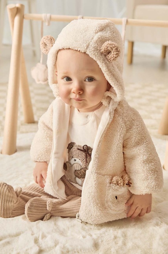 Mayoral Newborn bluza niemowlęca z kapturem beżowy 2403.2F.Newborn.9BYX