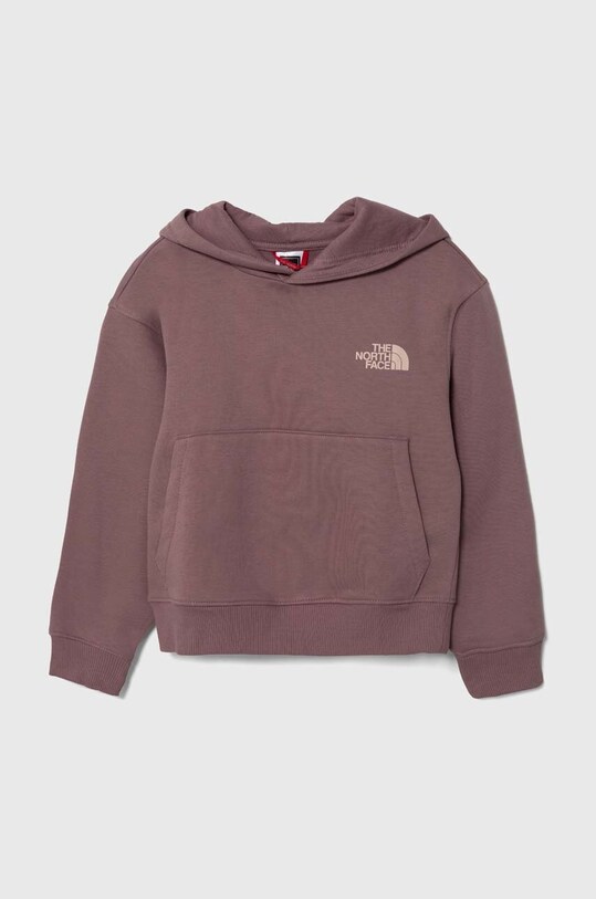 The North Face bluza dziecięca G VERTICAL LINE HOODIE z kapturem fioletowy NF0A854Q
