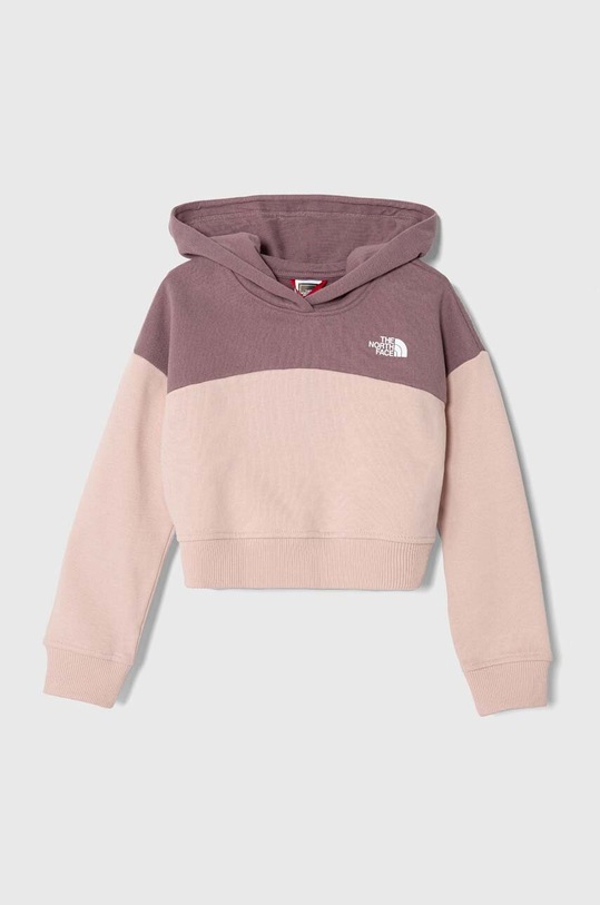 The North Face hanorac de bumbac pentru copii G DREW PEAK CROP P/O HOODIE uni violet NF0A82EM
