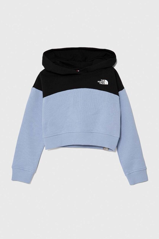 Παιδική βαμβακερή μπλούζα The North Face G DREW PEAK CROP P/O HOODIE βαμβάκι μπλε NF0A82EM