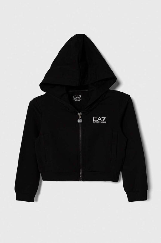 EA7 Emporio Armani bluza dziecięca z kapturem czarny 6RFM06.FJEAZ