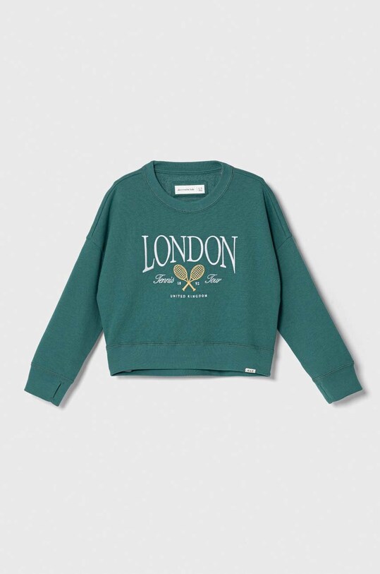 Abercrombie & Fitch bluza copii imprimeu turcoaz KI252.3086