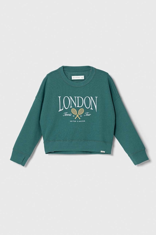 Abercrombie & Fitch bluza copii imprimeu turcoaz KI252.3086