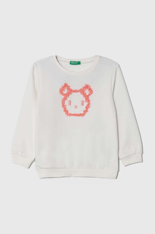 Дитяча кофта United Colors of Benetton без капюшона білий 32N4G10AF.P.SEASONAL