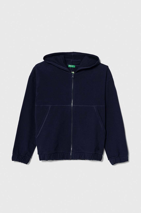 United Colors of Benetton bluza dziecięca z kapturem granatowy 3GNSC502H.G.SEASONAL