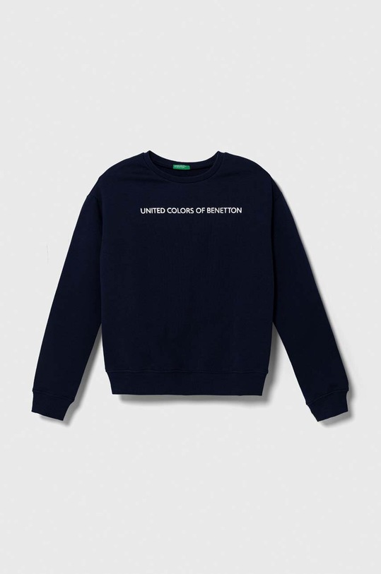United Colors of Benetton bluza bawełniana dziecięca nadruk granatowy 3J68C10D0.G.SEASONAL