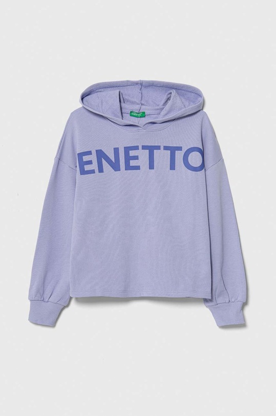 United Colors of Benetton bluza bawełniana dziecięca nadruk fioletowy 3J68C202L.G.SEASONAL