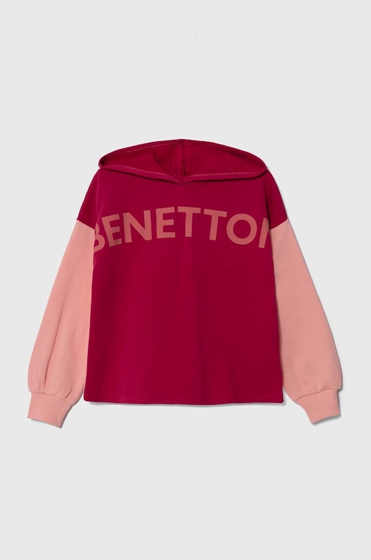 United Colors of Benetton bluza bawełniana dziecięca nadruk różowy 3J68C202L.G.SEASONAL