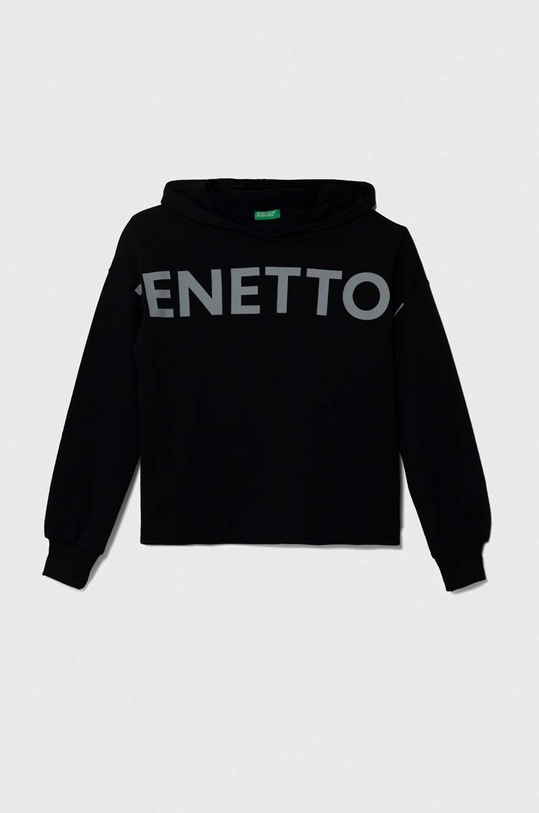 Παιδική βαμβακερή μπλούζα United Colors of Benetton στάμπα μαύρο 3J68C202L.G.SEASONAL