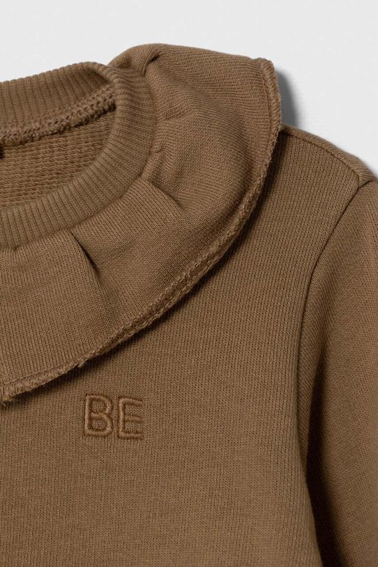 Dievča Detská bavlnená mikina United Colors of Benetton 3J68G10AW.P.SEASONAL béžová