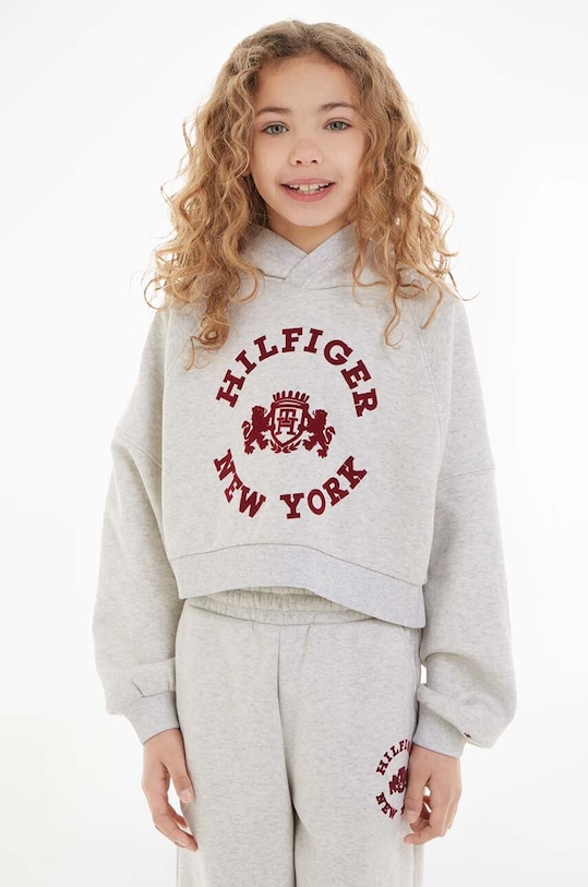 Tommy Hilfiger bluza dziecięca z kapturem szary KG0KG07579.128.176.9BYX