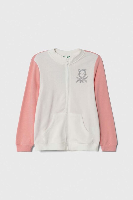 United Colors of Benetton hanorac de bumbac pentru copii print roz 3J70G5020.G.P.SEASONAL