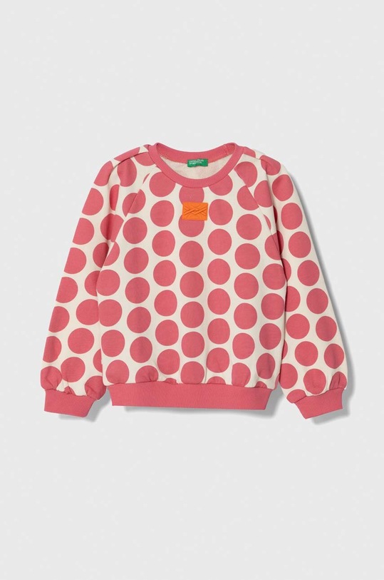 United Colors of Benetton hanorac de bumbac pentru copii cu modele roz 3LCTG10BX.P.SEASONAL