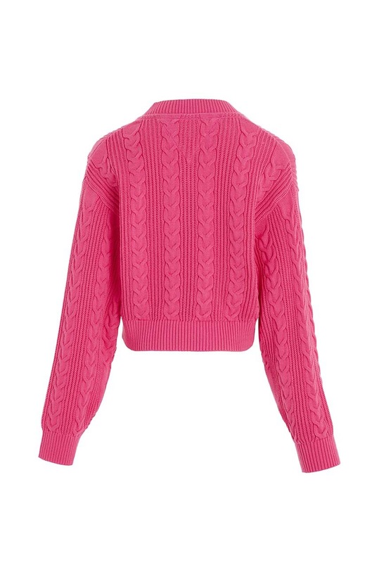 Dziewczynka Tommy Hilfiger sweter bawełniany dziecięcy KG0KG07629.74.122.9BYX różowy