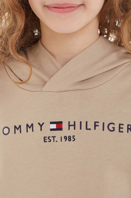 Детски памучен суичър Tommy Hilfiger KS0KS00205.128.176.9BYX бежов