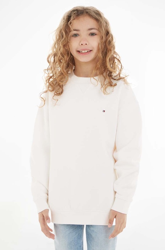 Dětská mikina Tommy Hilfiger bez kapuce bílá KS0KS00448.128.176.9BYX