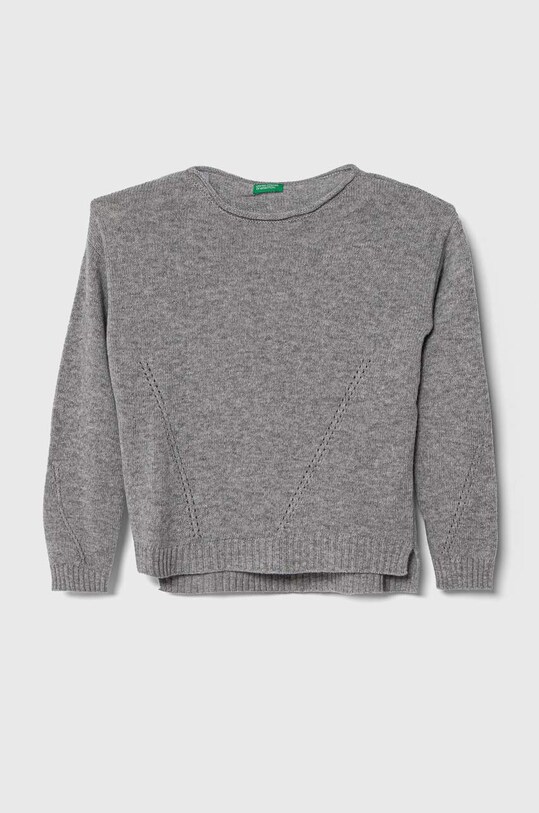United Colors of Benetton gyerek gyapjú pulóver melanzs szürke 124YC103Y.G.SEASONAL