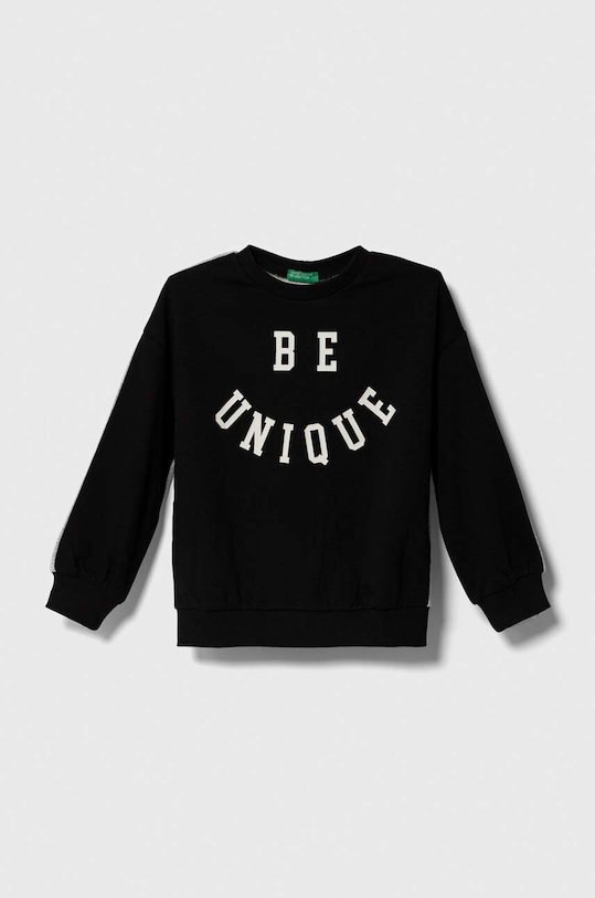 Παιδική μπλούζα United Colors of Benetton χωρίς κουκούλα μαύρο 32N4C10DU.G.SEASONAL