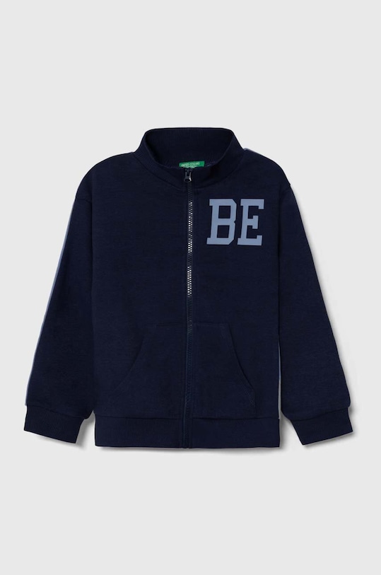 Детски суичър United Colors of Benetton без качулка тъмносин 32N4C502R.G.SEASONAL