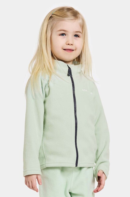 Didriksons bluza copii MONTE KIDS FULLZIP uni verde 505026