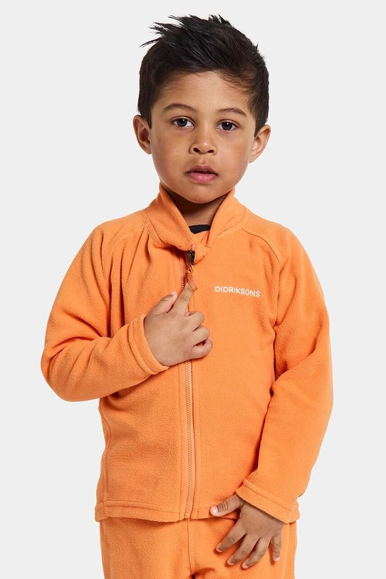 Didriksons bluza dziecięca MONTE KIDS FULLZIP bez kaptura pomarańczowy 505026