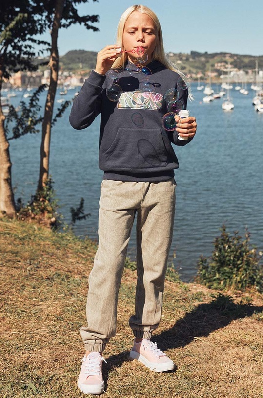 Детски памучен суичър Roxy HYPNOTICO OTLR ERGFT03883 тъмносин