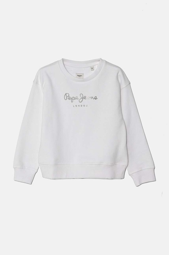 Dětská bavlněná mikina Pepe Jeans bez kapuce bílá PG581317