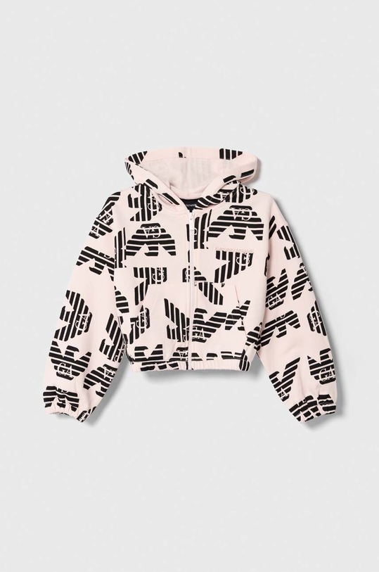 Emporio Armani bluza bawełniana dziecięca z kapturem różowy 6R3B08.3J5BZ