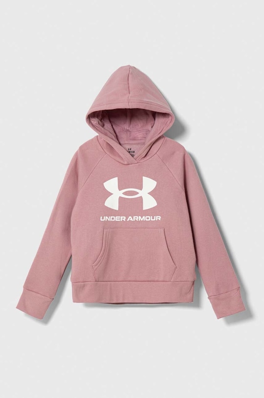 Under Armour bluza dziecięca UA Rival Fleece BLÂ z kapturem różowy 1379615