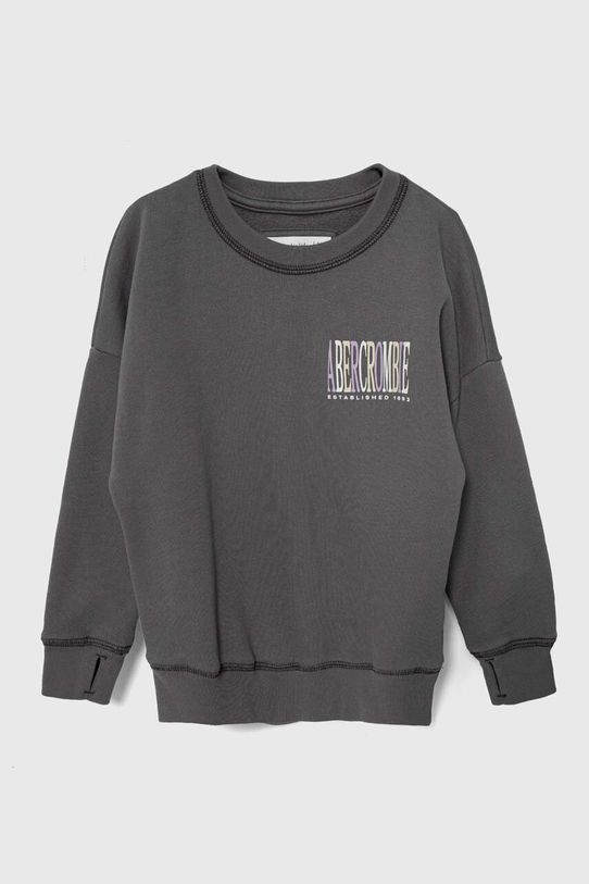 Детски суичър Abercrombie & Fitch без качулка сив KI252.3119