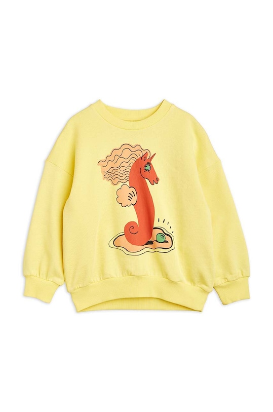 Παιδική βαμβακερή μπλούζα Mini Rodini χωρίς κουκούλα κίτρινο 2362013623