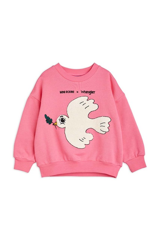 Detská bavlnená mikina Mini Rodini Mini Rodini x Wrangler bavlna ružová 2382010028