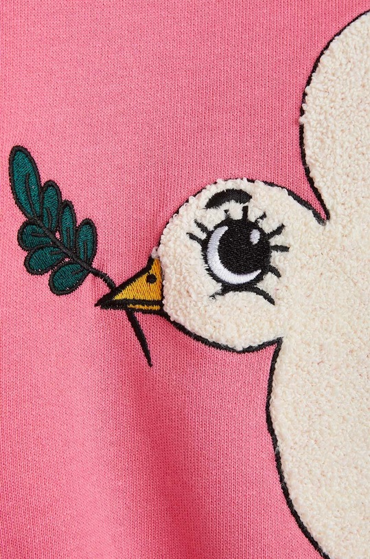 Detská bavlnená mikina Mini Rodini Mini Rodini x Wrangler ružová 2382010028