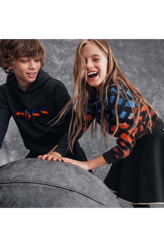 Αγορίστικα Παιδική μπλούζα BOSS J25O78.126.150 μαύρο