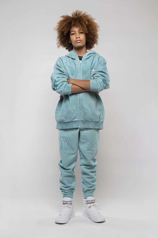 Детски памучен суичър Dkny памук тюркоазен D55001.114.150