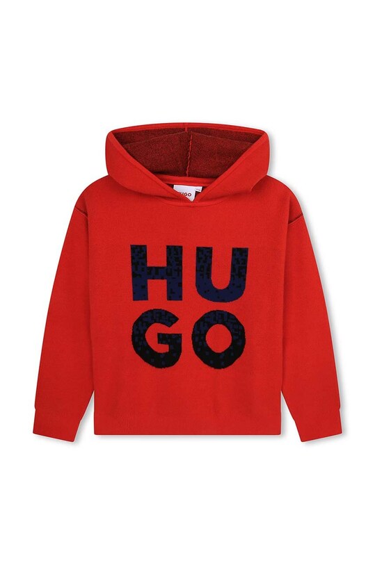 Παιδική μπλούζα HUGO με κουκούλα κόκκινο G25149.102.108