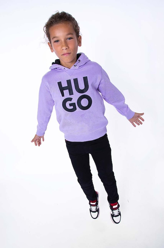 HUGO bluza dziecięca fioletowy G25152.102.108