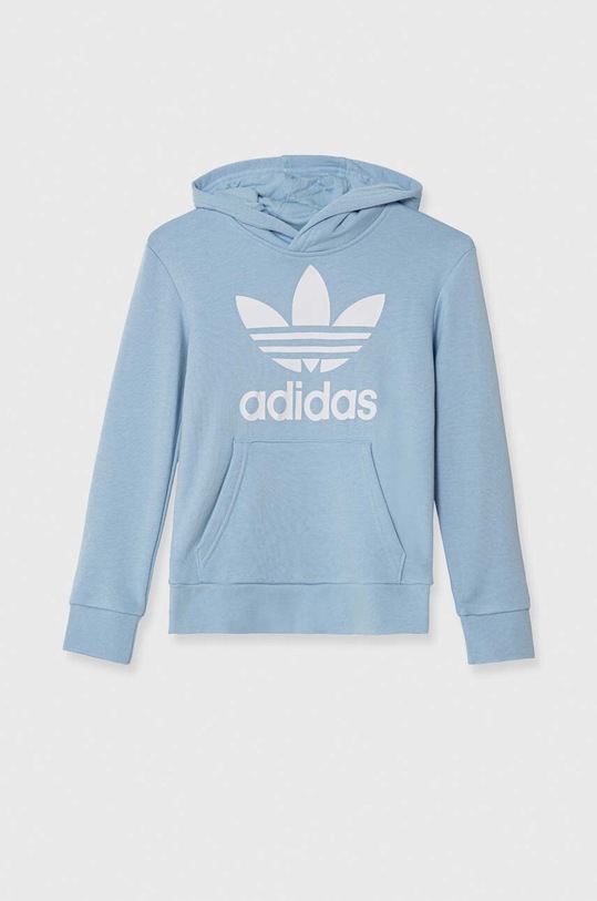 Detská mikina adidas Originals TREFOIL s kapucňou modrá FI0694
