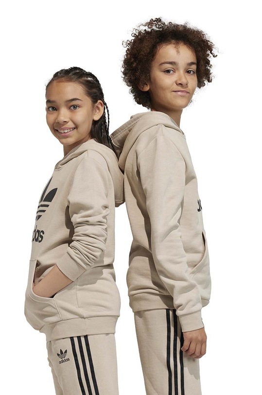 Dětská mikina adidas Originals TREFOIL IJ7204 béžová
