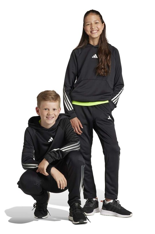 Дитяча кофта adidas з капюшоном чорний IJ6419