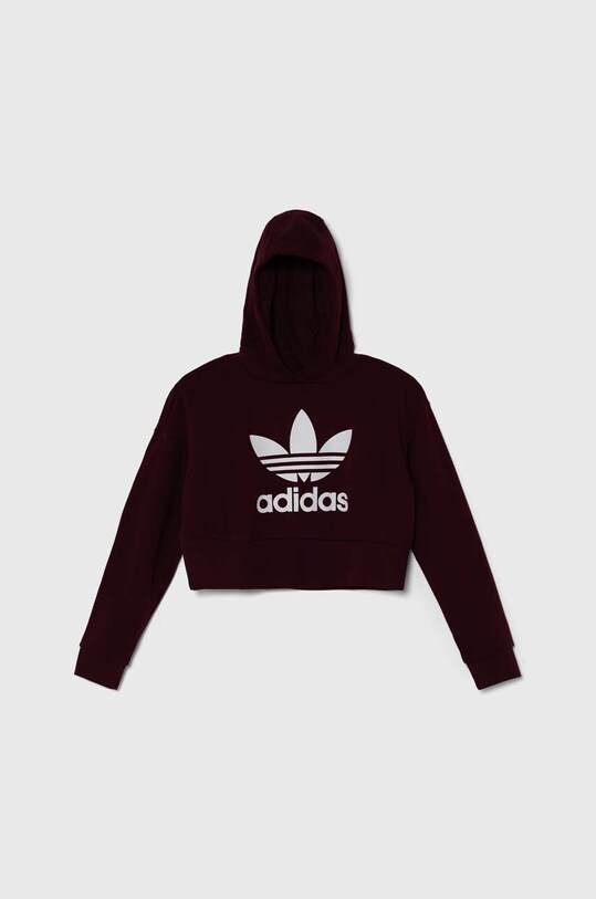 Дитяча кофта adidas Originals з капюшоном бордо IN4745