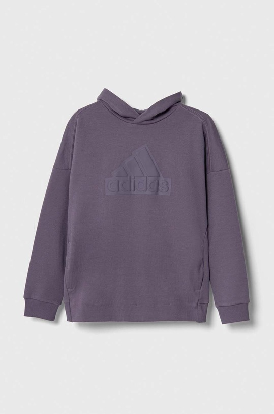Detská mikina adidas s kapucňou fialová IK6875