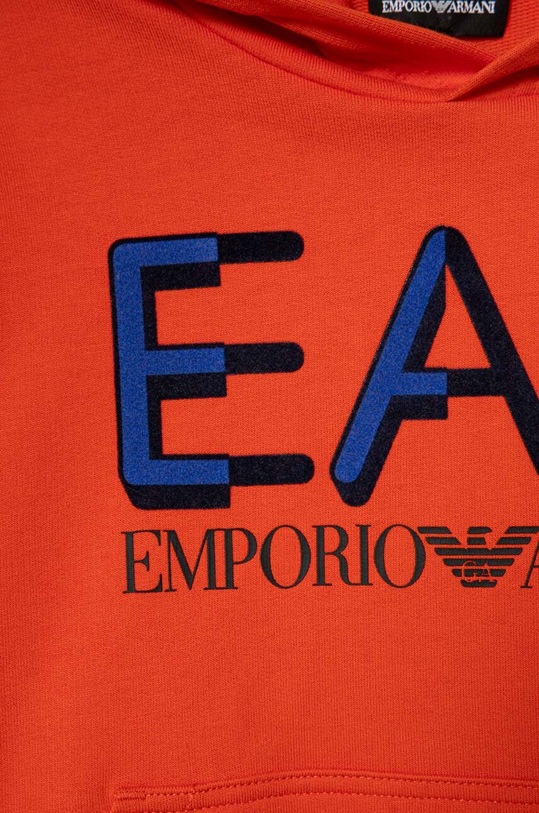 CHLAPEC Dětská bavlněná mikina EA7 Emporio Armani 6RBM64.BJ05Z oranžová