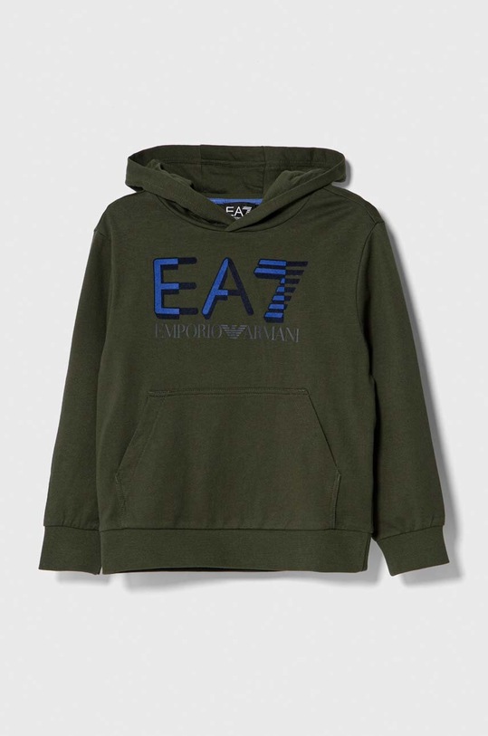 Detská bavlnená mikina EA7 Emporio Armani bavlna zelená 6RBM64.BJ05Z