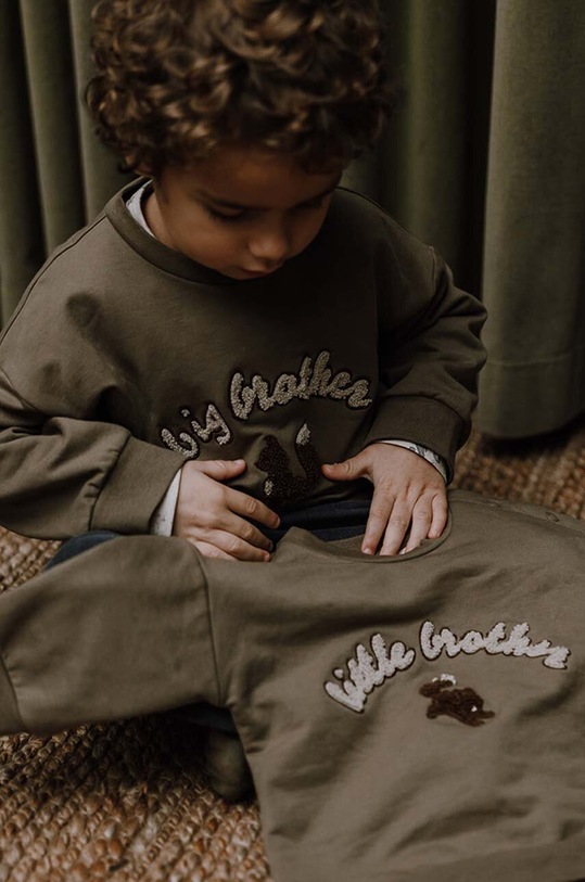 That's mine bluza niemowlęca 005073 Finley Little Brother Sweatshirt brązowy 005073