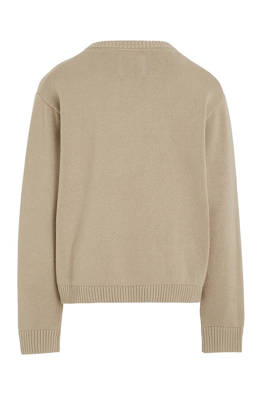 Chłopiec Calvin Klein Jeans sweter bawełniany dziecięcy IB0IB01874.9BYX beżowy