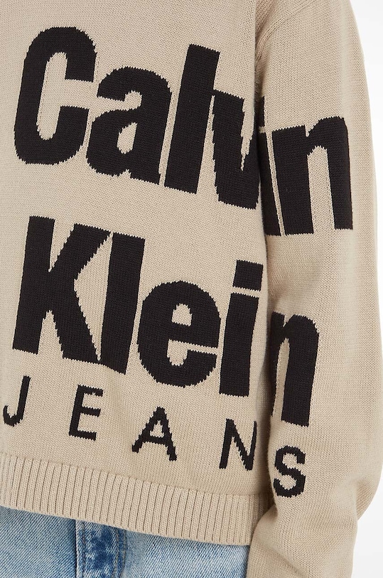 Calvin Klein Jeans sweter bawełniany dziecięcy IB0IB01874.9BYX beżowy